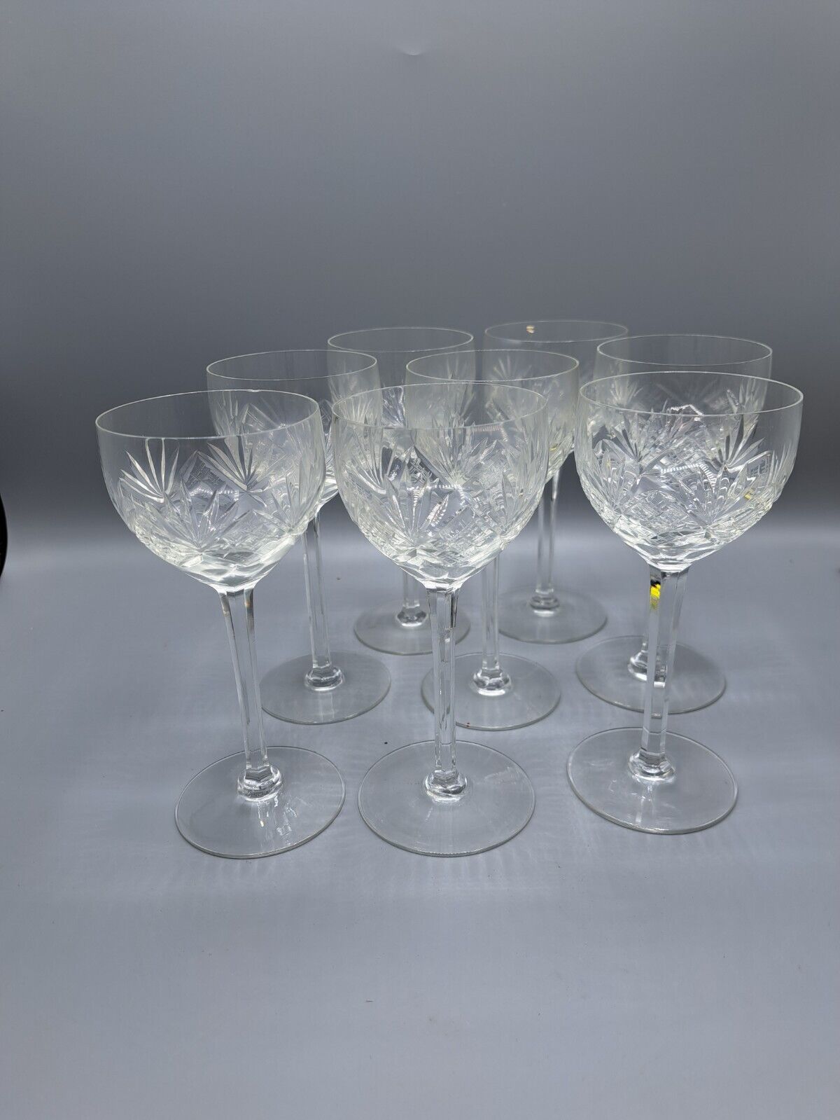 Antiquität, Gläser, Weingläser, 8 Teilig